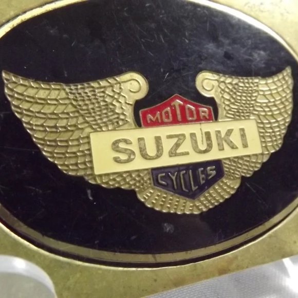 Vintage Distressed Suzuki Motorcycles Automotive Belt Buckle - Picture 4 of 10
